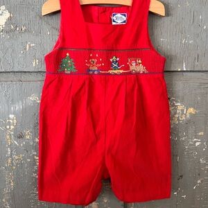 Smocked cordoroy short jumper